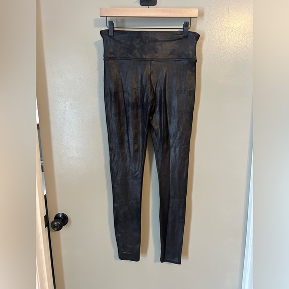 Spanx faux leather shimmer leggings size large - Picture 1 of 4